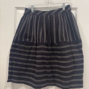 Anthropologie Maeve Black and White Striped A-Line Skirt